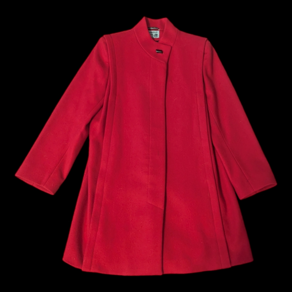 VTG 80’s International Scene Red Wool Coat Jacket Buttoned Women's 9/10*